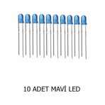 5mm Mavi Mantar Led Diyot Yüksek Parlaklık - 10 Adet Paket
