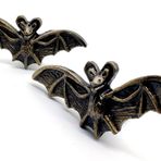 5MOONSUN5 's Bat Cabinet Dökme Demir Topuzlar 2'li Paket - Mutfak Dolabı için Dekor Düğmeleri, Çekmece Çekme, Fransız Vintage Verdigris Baykuş Eski Tarz Şık Şifonyer ve Dolap Kolu