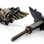 5MOONSUN5 's Uçan Baykuş Çekmece Dökme Demir Kapı Topuzu El Yapımı Vintage Antika Dolap Kapı Çekme Kolu Antika Demir Çekmece Çeker Baykuş Dolap Düğmeleri 2'li Set