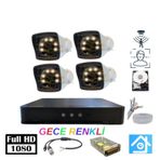5mp Lens 1080p Warm Led 4 Kamera 500gb Hdd Güvenlik Kamerası Seti