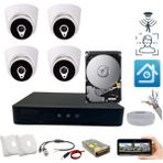 5mp Lens 2mp 1080P Dome 4 Kameralı 500GB Harddisk Dahil Güvenlik Kamerası Seti - ST-24500D