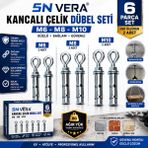 5N Vera M6-M8-M10 Kancalı Çelik Dübel Seti