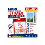 5NVERA 5n Vera Tek Kanat Pencere Sinekliği 75X125 cm | Kendinden Yapışkanlı Tül Sineklik | 4 Metre Bantlı Kesilebilir Sinek Koruma Filesi