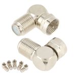 5pcs TV Anten Kablo Konnektör Seti, Nikel kaplı pirinç sağ açılı F Adaptör, TV Anten Kurulumu Için Rg6 Rg59 coax'ı Destekleyin
