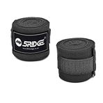 5RIDGE Boks El Sargısı İç Eldiven 2.5 Metre Elastik Dokuma Bandajlar, Başparmak Döngüsü Bilek ve Mafsal Koruma Kayışları Muay Thai MMA Kickboks Dövüş Sanatları Erkek Kadın Çocuk (Siyah)