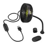 5V 1A baş desteği araç vantilatörü, Ymenow taşınabilir USB fan araç vantilatörü 360° dönme soğutucu araç fan masa fanı 3 hızlı araç arka koltuk gösterge paneli ev ofis evcil hayvanlar için