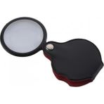 5X-50MM-MINI Büyüteç Cepte Taşınan Optik Lens Katlanabilir Deri Kaplama XX1051 - Renkli