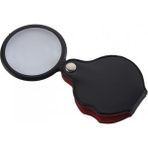 5X-50Mm-Mini Buyutec Cepte Tasinan Optik Lens Katlanabilir Deri Kaplama Xx1051