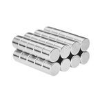 Ø5x4 mm Neodyum Mıknatıs - Çap: 5 mm, Kalınlık: 4 mm - Yuvarlak Disk Mıknatıs - 25 Adet