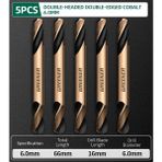 6.0mm 5 Adet Yeşıl Burgu Bit Çift Başlı Çift Kenarlı Metal Paslanmaz Çelik Kobalt Ultra Sert Matkap Demir Sondaj 3.0-6.0mm Matkap Ucu (Yurt Dışından) - Renkli