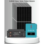6.2Kw Hazır Solar Paket | 8×600W Bifacial Panel + 48V 100AH Lifepo4 Lityum Batarya | Mppt Akıllı Inverter Off-Grid Sistem