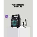 6.5 Inç Bluetooth Hoparlör Mikrofonlu Taşınabilir Karaoke ve Parti Sistemi - Çok Renkli