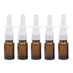 6 adet 10 ml boş dolum kavanozu, seyahat burun sprey şişeleri için, kozmetik, makyaj, parfüm için, tıbbi tuzlu su uygulamaları için saklama kabı (kahverengi)
