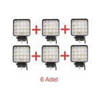 6 Adet 16 Led Kare Off Road Traktör Tir Kamyon Sis Fari Sis Lamba