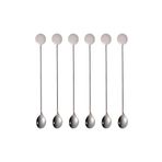 6 Adet 304 Çelik 21 cm Kokteyl Kahve Latte Karıştırma Barmen Kaşığı cin764by-6