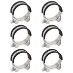 (6 Adet) 36-39mm Ağır Hizmet Tipi T-Bolt Hortum Kelepçeleri 304 Paslanmaz Çelik Boru Ekleme Kauçuk Yastıklı Boru Kelepçeleri