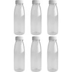 6 Adet 500ML Detox Meyve Suları Smoothie'ler Diyet Sporcu Içeceği Süt Pet Şişesi Kilitli Kapak(Şişe)
