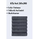 6 Adet 50X90cm Mikrofiber El Yüz Kuaför Berber Spor Havlusu Leke Ve Saç Boyası Tutmayan