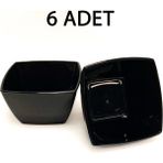 6 Adet 53056 Tokio Cam Siyah Kase Çerezlik Kahvaltılık Takımı - 580 ml
