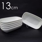 6 Adet Beyaz Melamin Kayık Tabak 13x8cm Miniboy Kahvaltı Tabağı Günübirlik Hesaplı Meze Çerez Sosluk