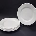 6 Adet Beyaz Melamin Tatlı,Pasta Servis Tabağı 21cm Sığ Tabak Günlük Kullanıma Hesaplı Ordövr Tabak
