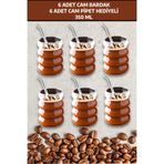 6 Adet Boğumlu Borosilikat Kokteyl Soğuk Sıcak Kahve Meşrubat Bardağı 6 Cam Pipet Hediye 300 ML OPH-000944
