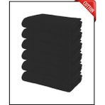 6 Adet Büyük Boy Pamuklu 50 x 90 cm , Fitness Havlusu , Spor Havlusu , Kuaför Havlusu - Siyah