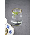6 Adet Cam Altın Yaldızlı Kahve Yanı Bardağı 100 Ml Mini Su Bardak- Liona Gold