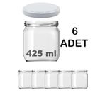 6 Adet Cam Şeffaf Metal Kapaklı Domates Konserve Reçel Kavanozu 425cc