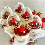 6 Adet Cam Tatlı Ve Magnolia Kasesi Yumurta Şeklinde Sunum Tabağı / Puding Kasesi
