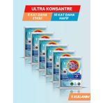 6 ADET ÇAMAŞIR MAKİNESİ MAKİNESİ TEMZİLEYİCİSİ VE BAKIM TOZU (4 ETKİLİ ULTRA KONSANTRE)