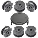 6 adet çim biçme makinesi makarası, 2 adet bobin kapağı, Bosch Art 23 SL 26 SL ile uyumlu, çim biçme makinesi yedek parçaları, bobin en naylon, otomatik çim biçme makinesi yedek bobin kapağı