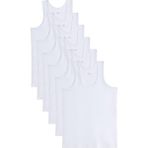 6 Adet Compact Penye Beyaz Erkek Atlet %100 Pamuk Standart Fit Normal Kesim 6'lı Paket