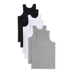 6 Adet Compact Penye Siyah-Beyaz-Gri Erkek Atlet Pamuklu Standart Fit Normal Kesim 6'lı Paket