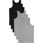 6 Adet Compact Penye Siyah-Gri Erkek Atlet Pamuklu Standart Fit Normal Kesim 6'lı Paket - Siyah - Gri
