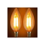 6 Adet E14 Ince Duy Buji Mum Amber Renk 4 Watt Rustik Led Ampul E