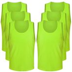 6 adet futbol antrenman yeleği, basketbol antrenman eşarbı, yetişkinler için futbol önlüğü, spor file önlük, spor forması, kaşkorse, file yelek, erkekler ve kadınlar için, XL, Fosforlu Yeşil, XL