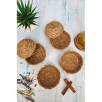 6 Adet Hasir Cerezlik Dogal Cerezlik Yuvarlak Sunum Kase ( Dogal Hasir) 13 Cm