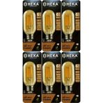 (6 Adet) Heka 6W (48W) 2500K (Günışığı) E27 Duylu (Kalın Duy) Şeffaf LED Ampul - Gün Işığı