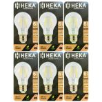 (6 Adet) Heka 6W (51W) 6500K (Beyaz Işık) E27 Duylu (Kalın Duy) Led Şeffaf Ampul