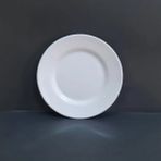 6 Adet Kırılmaz Melamin Çizgi Tatlı & Yemek Servis Tabağı 25 cm - Beyaz