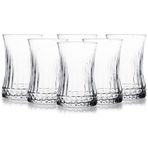 6 Adet Kristal Desenli Çay Bardağı - 160 ML Çok Amaçlı Bardak, Meşrubat, Çay ve Kahve İçin Dayanıklı Kullanım