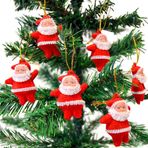 6 Adet Küçük Noel Baba Çam Ağacı Yılbaşı Süsü