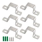 (6 Adet) M50x50mm Kare Boru Braketi 304 Paslanmaz Çelik U Şekli Metal Braket Boru Askı Askı Hortum Kelepçesi Vidalarla