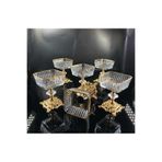 6 Adet Metal Ayaklı Gold Detaylı Magnolia-kase-dondurmalık-şekerlik-sunumluk