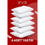 6 Adet Micro Silikon Elyaf Nonwoven Yıkanabilir Antialerjik Ev ve Hotel Yastık 50X70CM 700 gr - 50 x 70 cm - Beyaz