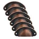 6 adet midye kulp mobilya kulpları antika kapı kolu vintage metal dolap düğmesi yarım daire düğmeler dolap çekmece eczacı dolabı için, yıllık komodinler çekme kolları, 81 x 35 mm (3)