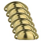 6 adet midye kulp mobilya kulpları antika kapı kolu vintage metal dolap düğmesi yarım daire düğmeler dolap çekmece eczacı dolabı için, yıllık komodinler çekme kolları, 81 x 35 mm (4)