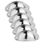 6 adet midye kulp mobilya kulpları antika kapı kolu vintage metal dolap düğmesi yarım daire düğmeler dolap çekmece eczacı dolabı için, yıllık komodinler çekme kolları, 81 x 35 mm (5)