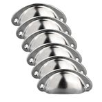 6 adet midye kulp mobilya kulpları antika kapı kolu vintage metal dolap düğmesi yarım daire düğmeler dolap çekmece eczacı dolabı için, yıllık komodinler çekme kolları, 81 x 35 mm (6)